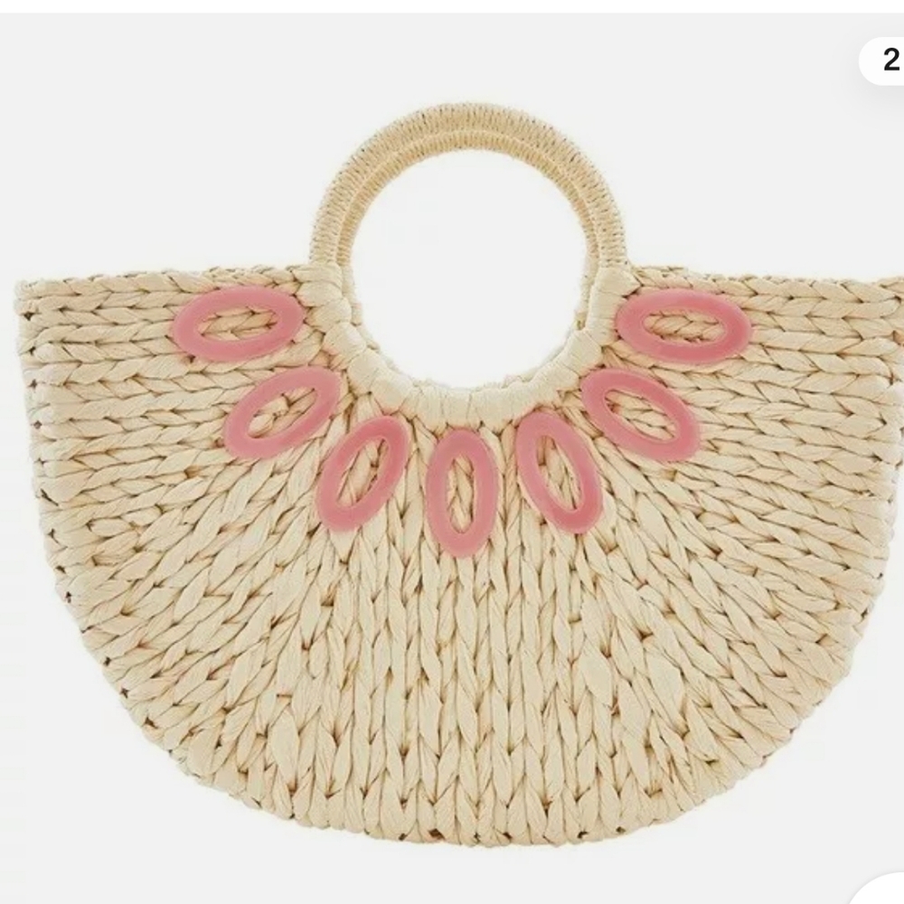 NWT btb Los Angeles Beyond the Beach Camille straw tote